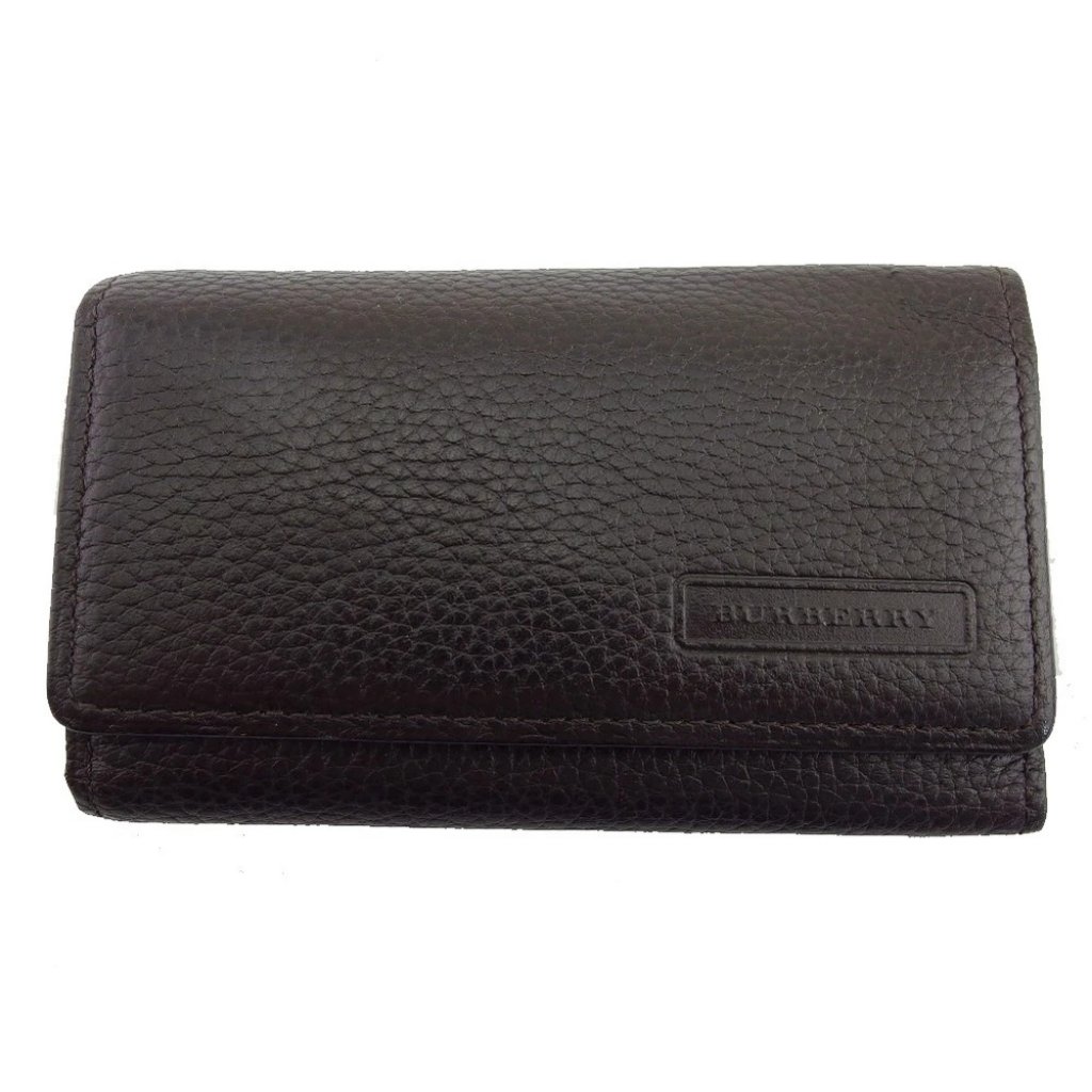 Burberry Key Holder Dark Brown X Nova Check X Silver Women Authentic Secondhand